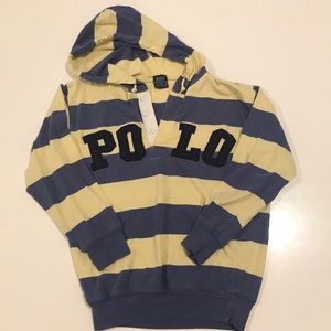 Striped hooded Ralph Lauren Polo top, size S